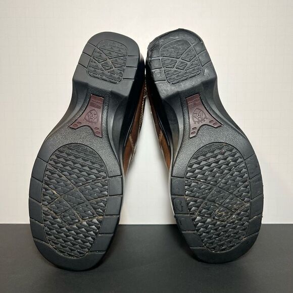 Womens ARIAT Santa Cruz Brown Mocha Leather Slip On Clogs / Size 7.5 Medium - Picture 7 of 8